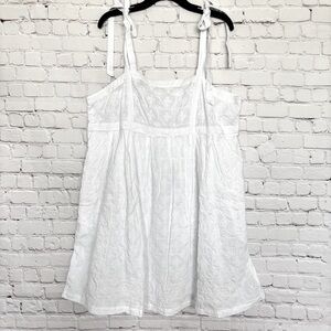 Old Navy White Eyelet Tie-Strap Mini Dress